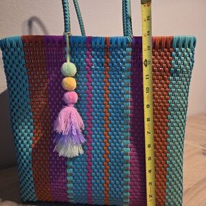 Large Artesanal Multicolor Woven Tote Bag